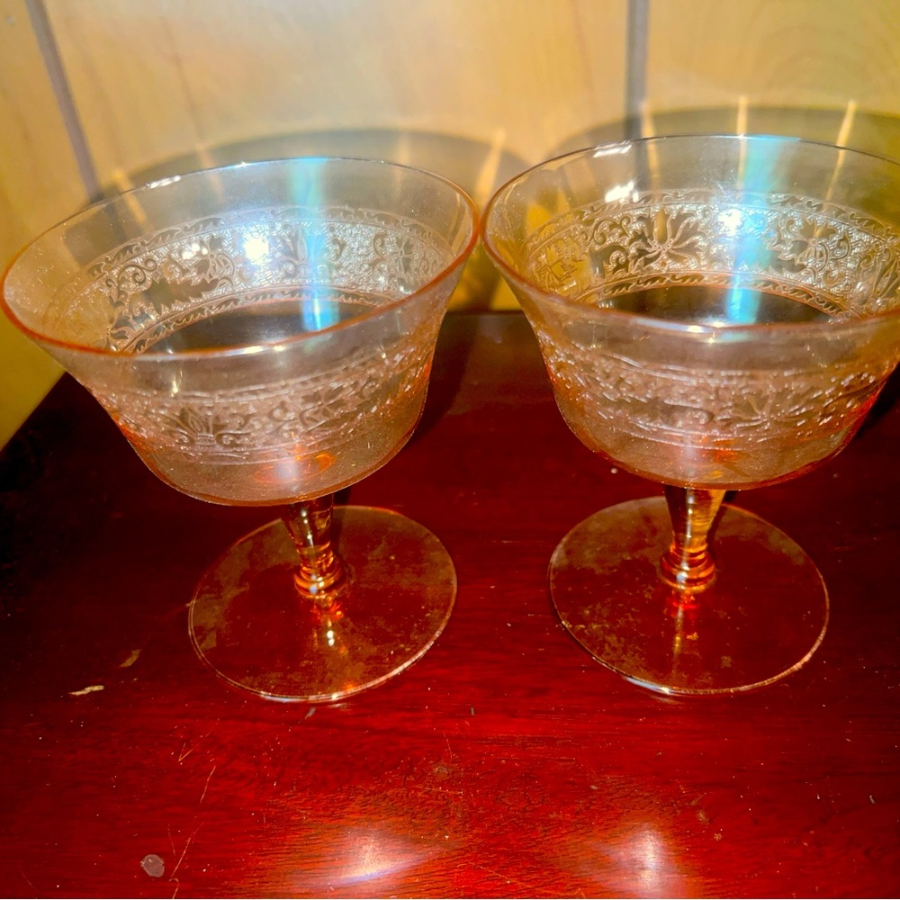 Low Sherbet glasses Royal Amber by Fostoria